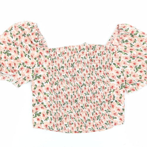 SheIn Womens Pink Polyester Cropped Blouse Size XS Boat Neck