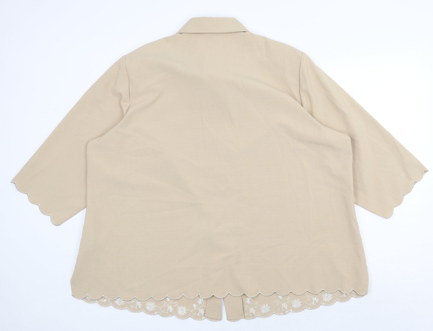 TanJay Womens Beige Polyester Basic Button-Up Size 22 Collared