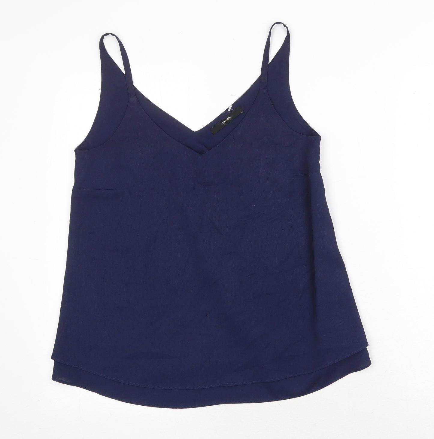 George Womens Blue Polyester Camisole Tank Size 8 V-Neck