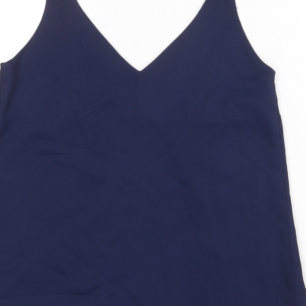 George Womens Blue Polyester Camisole Tank Size 8 V-Neck