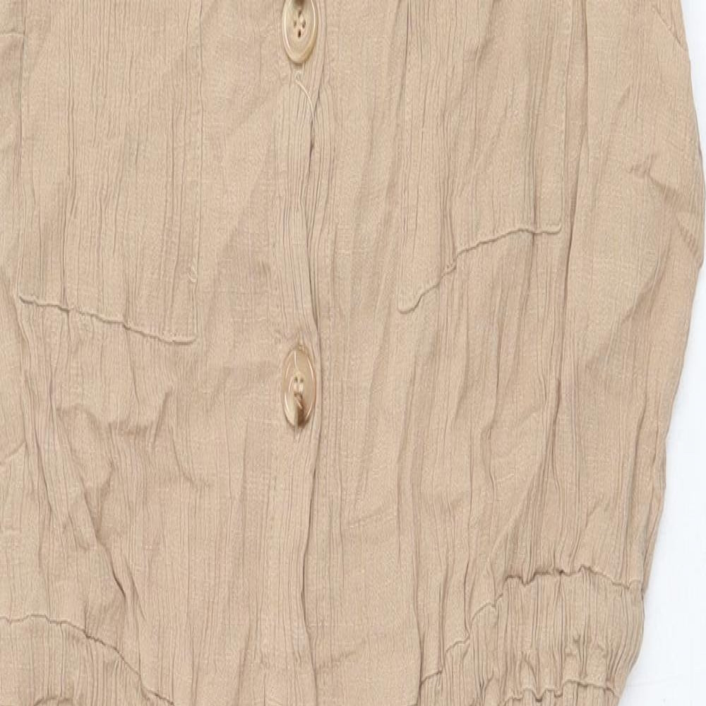 Primark Womens Beige Viscose Tank Dress Size 20 Square Neck Button