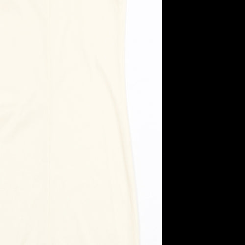Primark Womens Beige Polyester Slip Dress Size 4 V-Neck Pullover