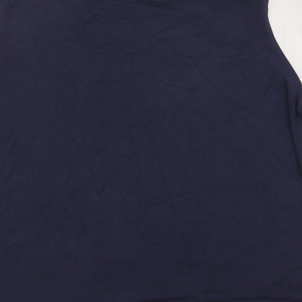 Marks and Spencer Womens Multicoloured Geometric Viscose Basic T-Shirt Size 16 Boat Neck