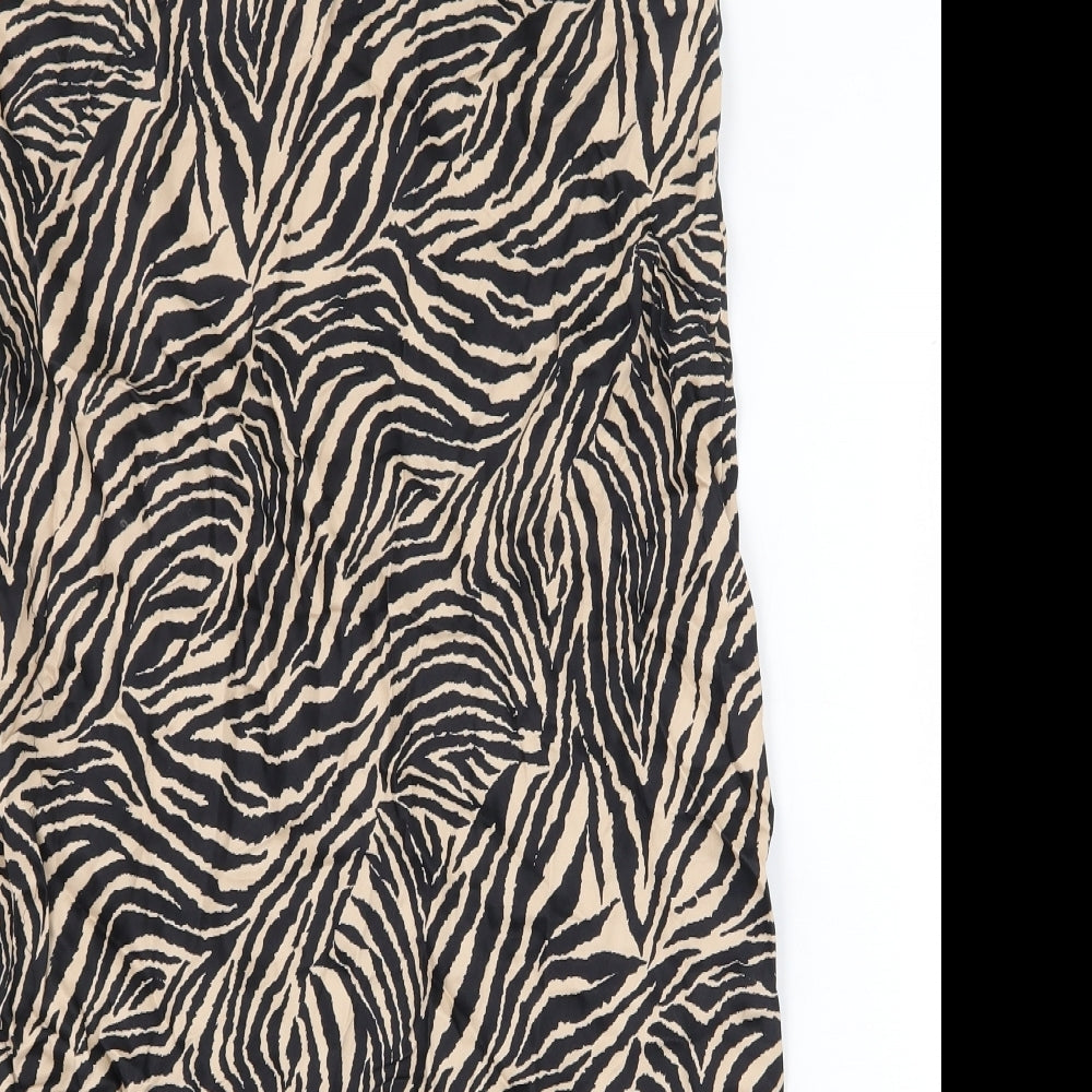 F&F Womens Beige Animal Print Polyester Straight & Pencil Skirt Size 16 - Tiger Print