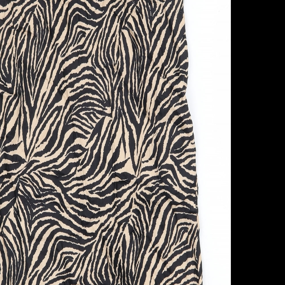 F&F Womens Beige Animal Print Polyester Straight & Pencil Skirt Size 16 - Tiger Print