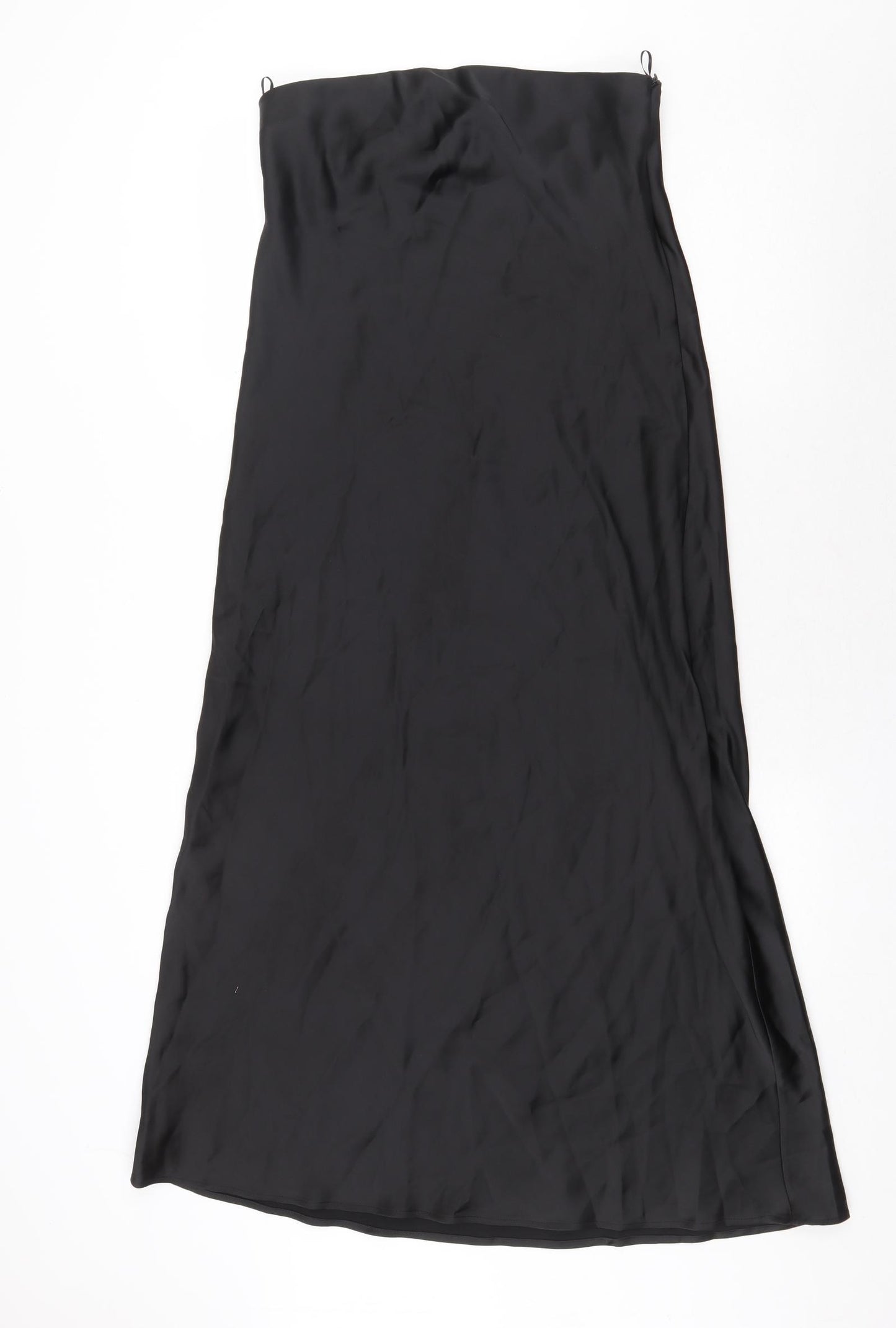 Zara Womens Black Polyester A-Line Size M Square Neck Zip