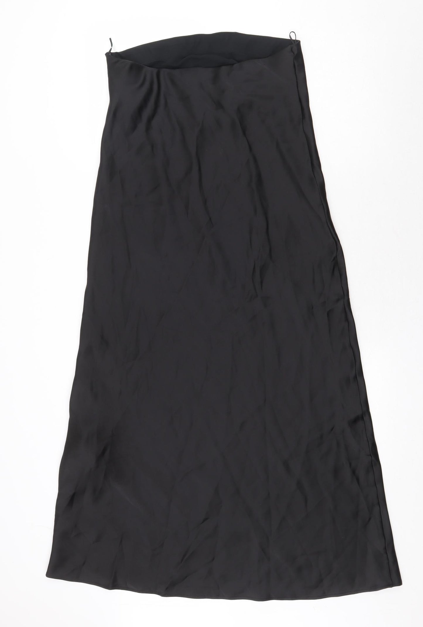 Zara Womens Black Polyester A-Line Size M Square Neck Zip