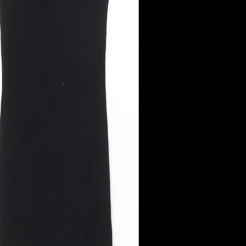 Bershka Womens Black Polyester Bodycon Size M Round Neck Pullover - Ribbed