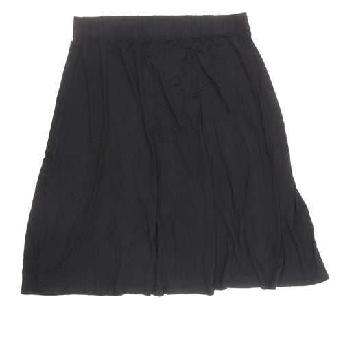 Marks and Spencer Womens Black Viscose Flare Skirt Size 18