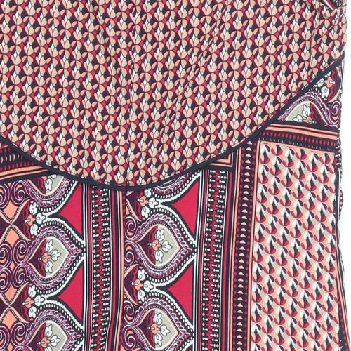Debenhams Womens Multicoloured Geometric Polyester Tank Dress Size 14 Boat Neck Zip
