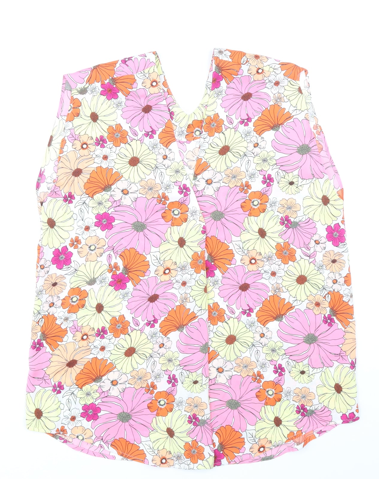 Marks and Spencer Womens Multicoloured Floral Polyester Basic Blouse Size 12 V-Neck