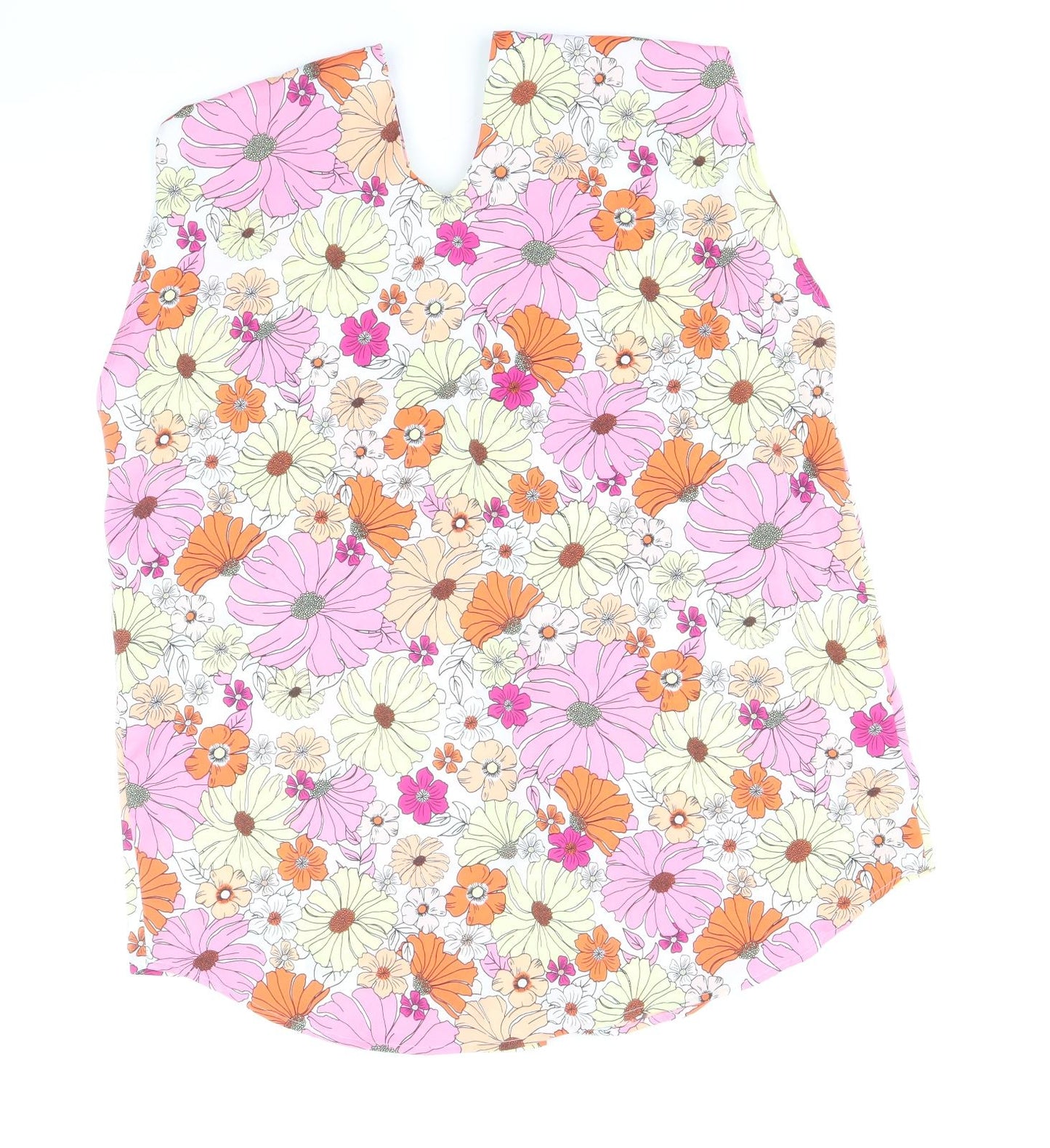 Marks and Spencer Womens Multicoloured Floral Polyester Basic Blouse Size 12 V-Neck