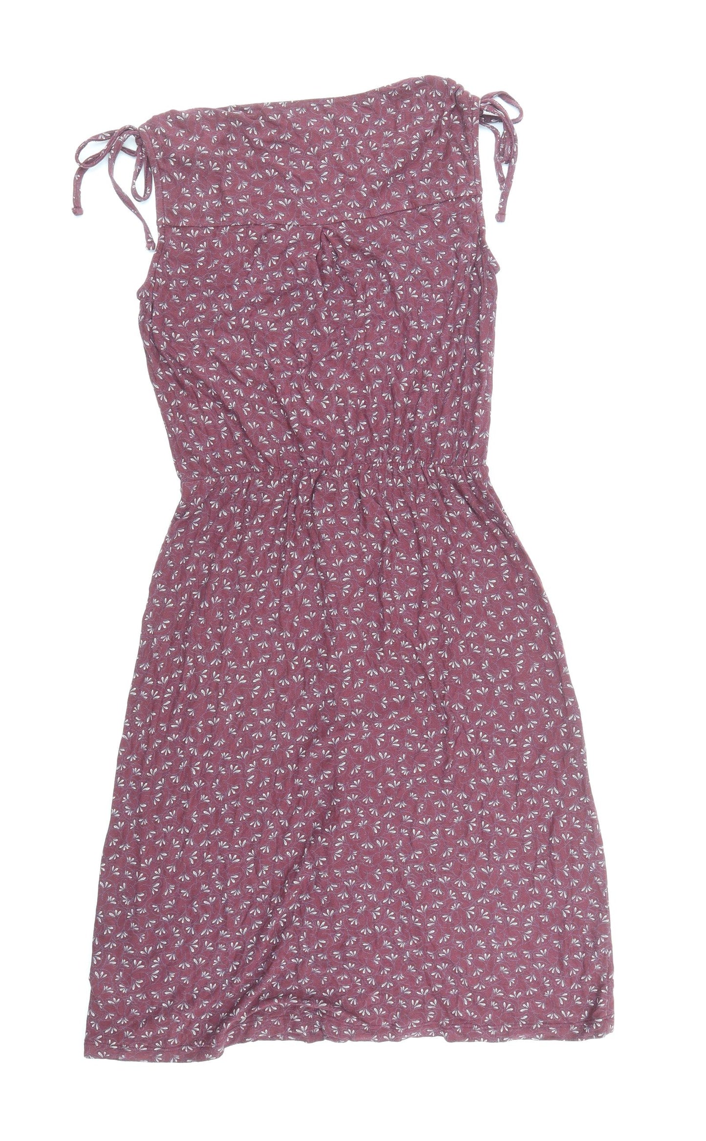 NEXT Womens Purple Floral Viscose Fit & Flare Size 8 V-Neck Button