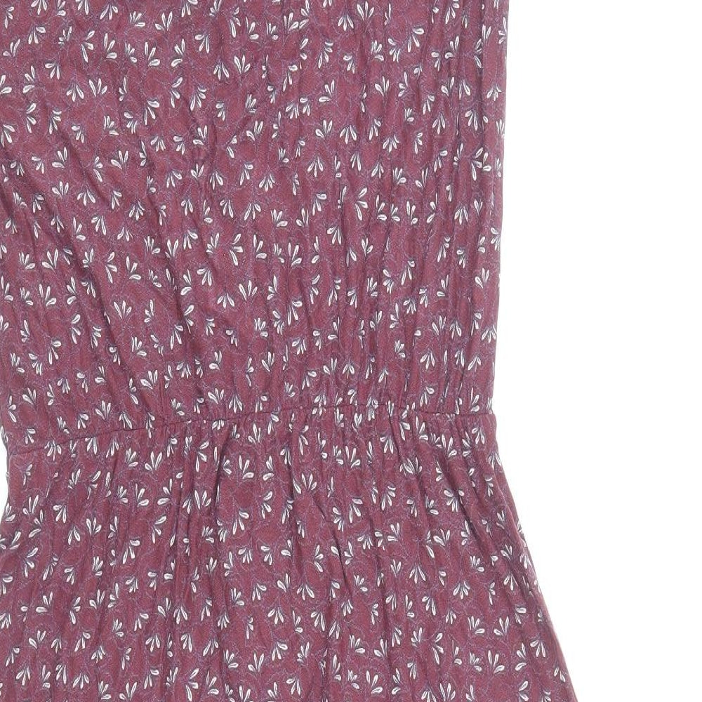 NEXT Womens Purple Floral Viscose Fit & Flare Size 8 V-Neck Button