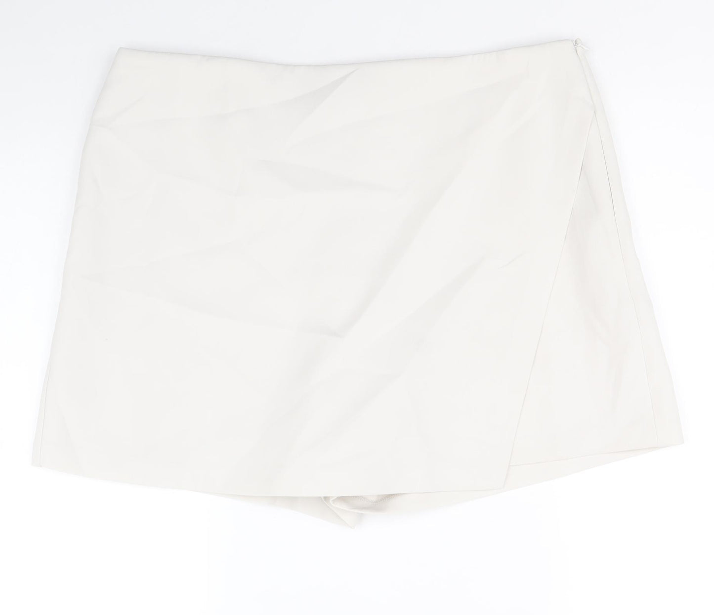 Marks and Spencer Womens Beige Polyester Wrap Shorts Size 18 Regular Zip