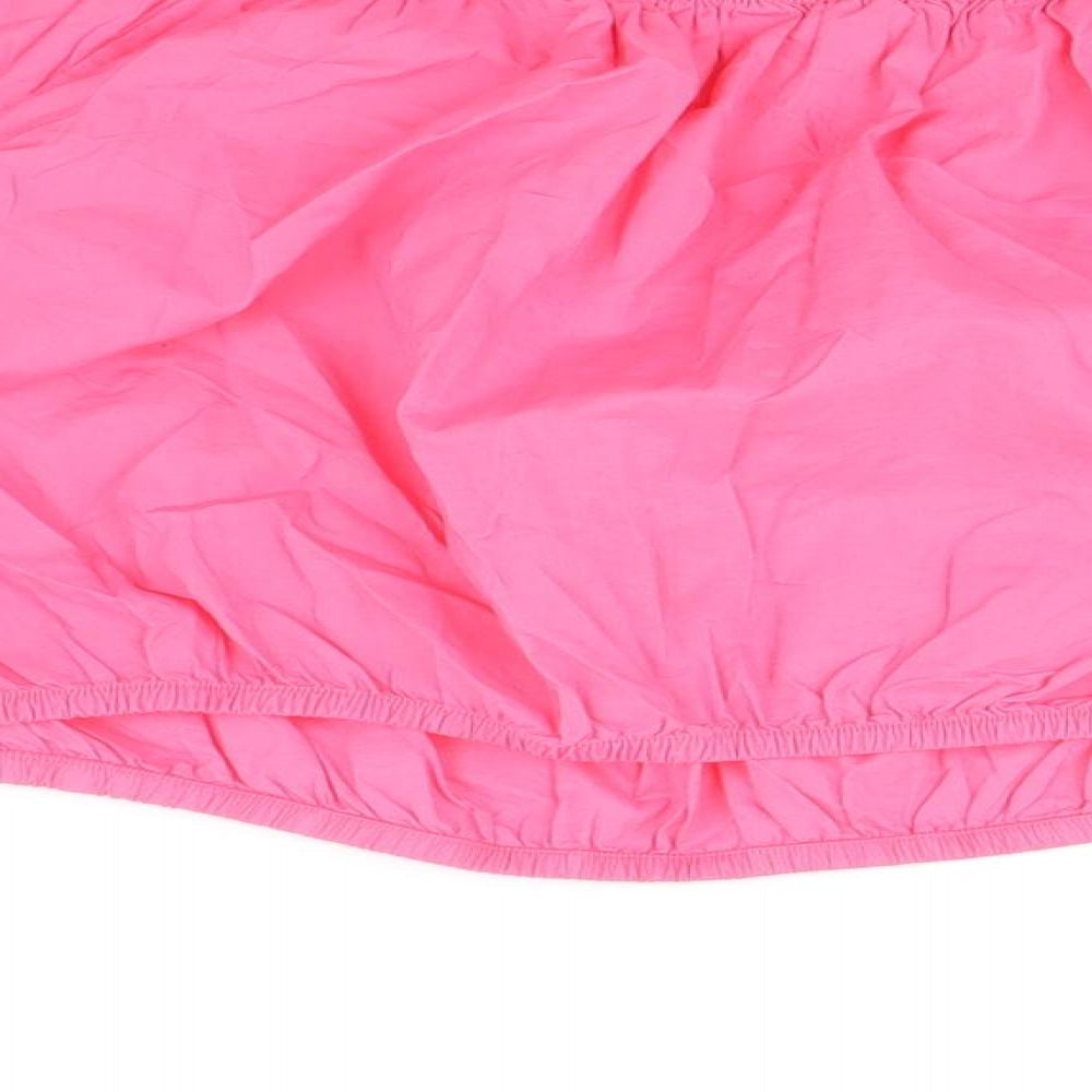 Marks and Spencer Womens Pink 100% Cotton Cropped Blouse Size 18 Off the Shoulder - Bardot
