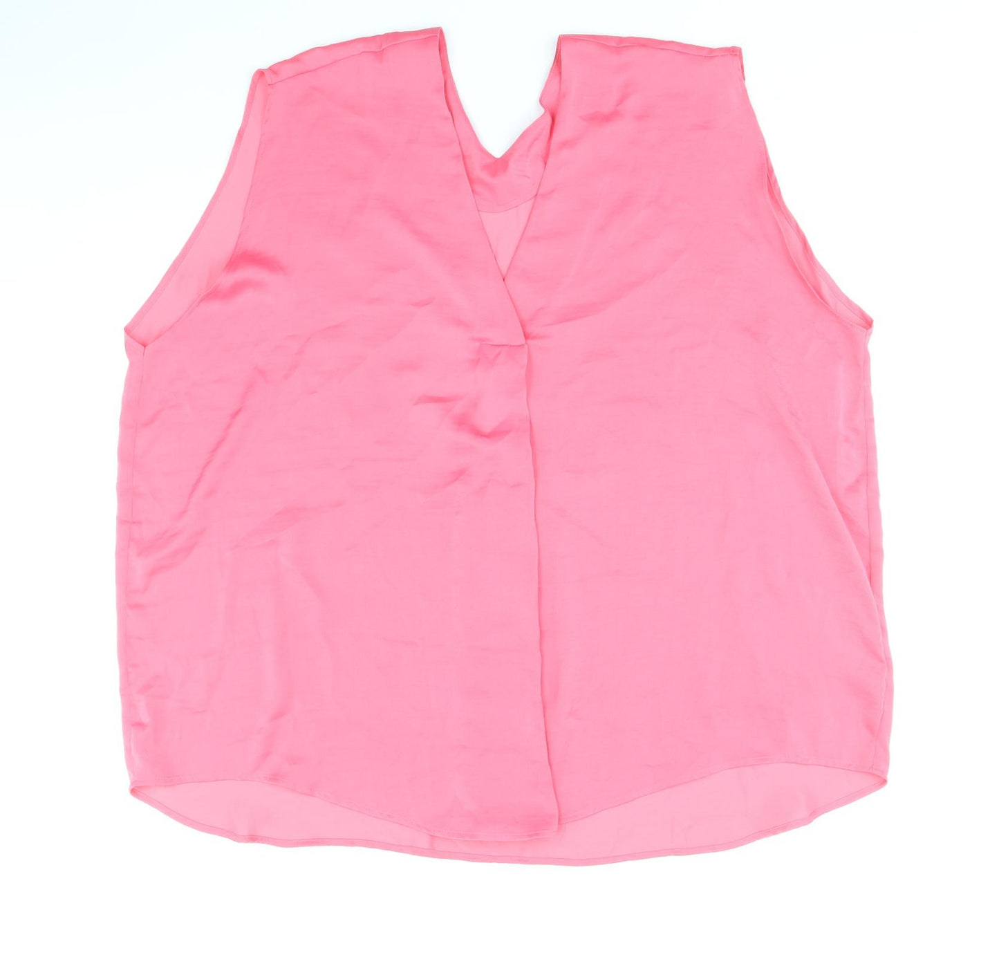 Marks and Spencer Womens Pink Polyester Basic Tank Size 24 V-Neck