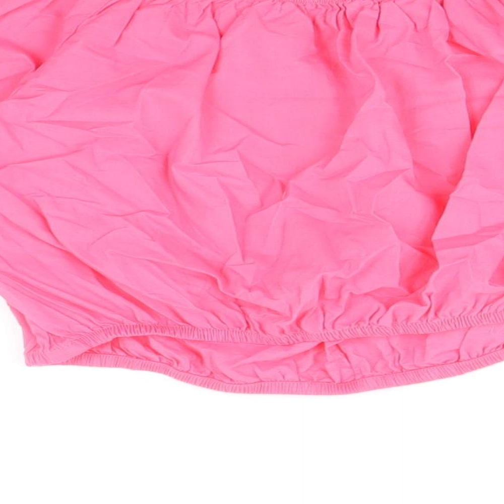 Marks and Spencer Womens Pink 100% Cotton Cropped Blouse Size 12 Off the Shoulder - Bardot