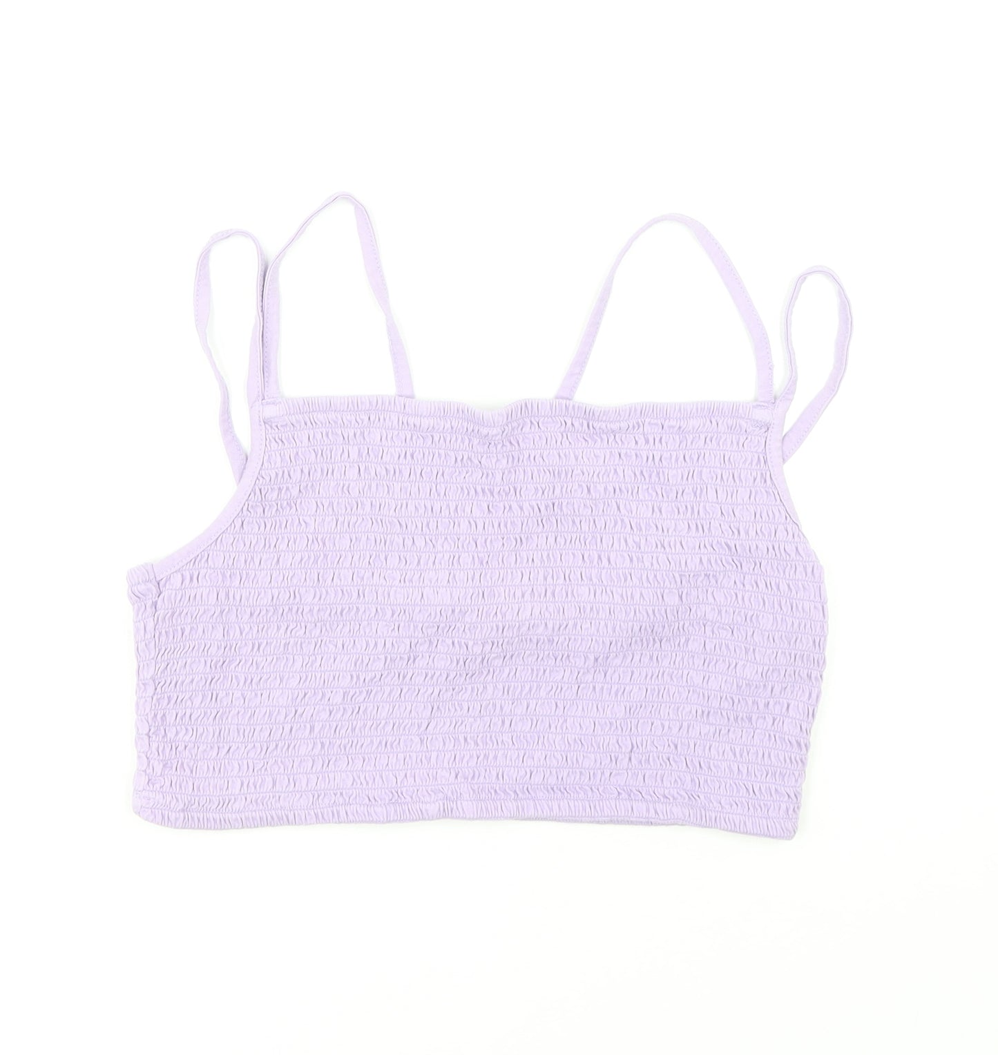 ASOS Womens Purple 100% Cotton Cropped Tank Size 14 Square Neck