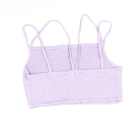 ASOS Womens Purple 100% Cotton Cropped Tank Size 14 Square Neck