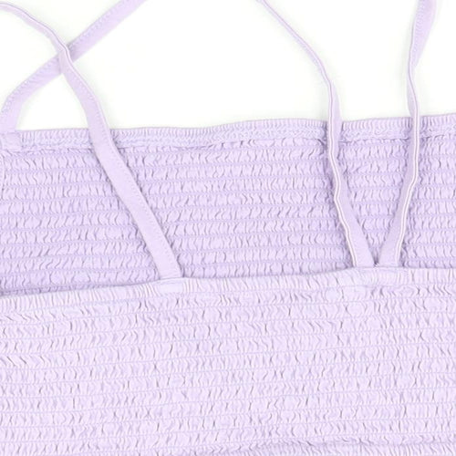 ASOS Womens Purple 100% Cotton Cropped Tank Size 14 Square Neck