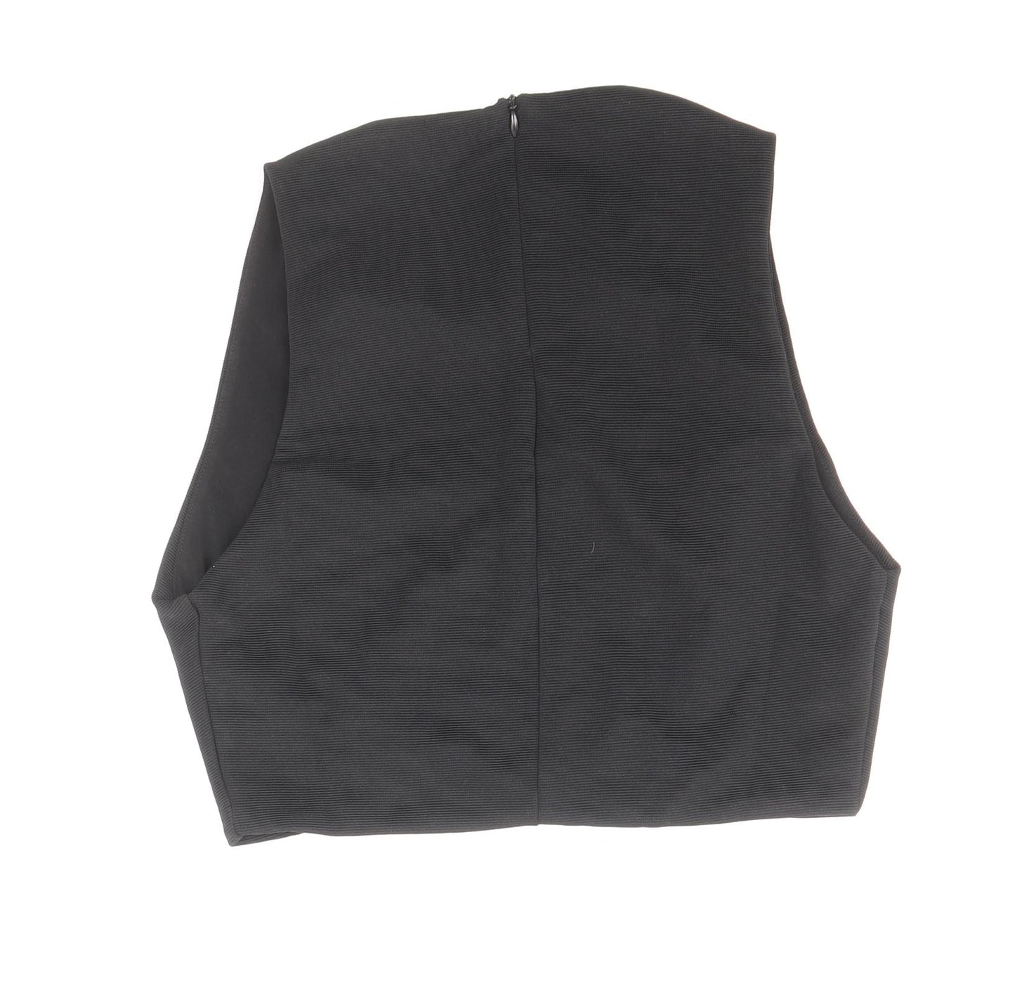 Zara Womens Black Polyester Cropped Tank Size M Round Neck