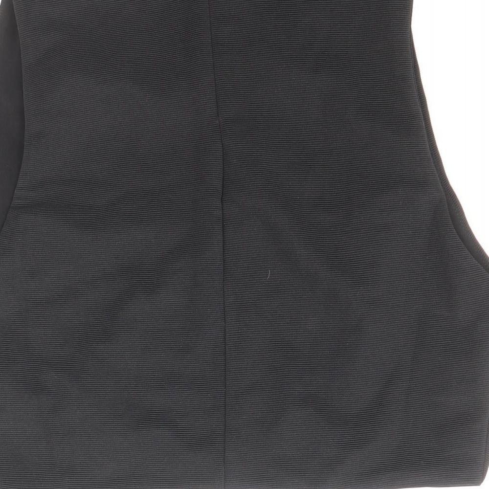 Zara Womens Black Polyester Cropped Tank Size M Round Neck