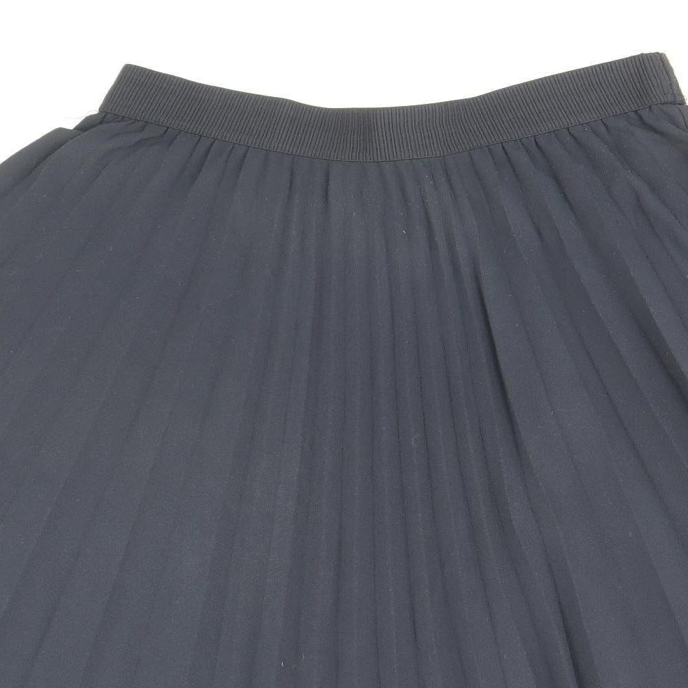 H&M Womens Blue Polyester Pleated Skirt Size 10