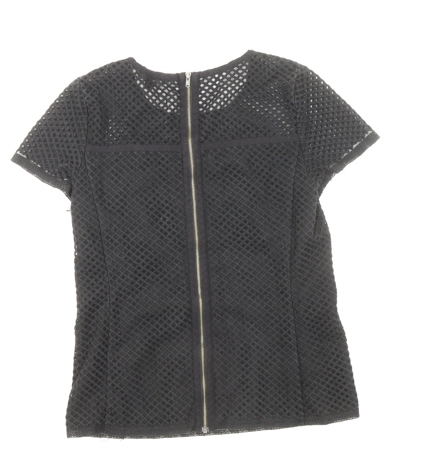 NEXT Womens Black Cotton Basic T-Shirt Size 10 Round Neck