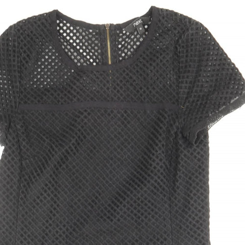 NEXT Womens Black Cotton Basic T-Shirt Size 10 Round Neck