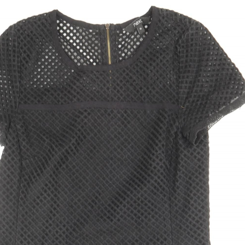 NEXT Womens Black Cotton Basic T-Shirt Size 10 Round Neck