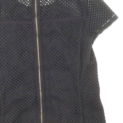NEXT Womens Black Cotton Basic T-Shirt Size 10 Round Neck