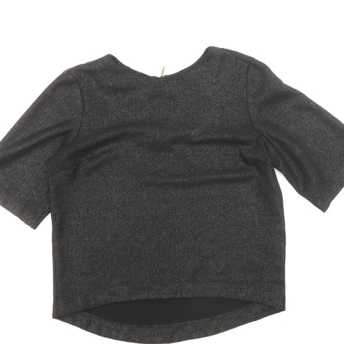 Atmosphere Womens Black Polyester Basic T-Shirt Size 10 Round Neck