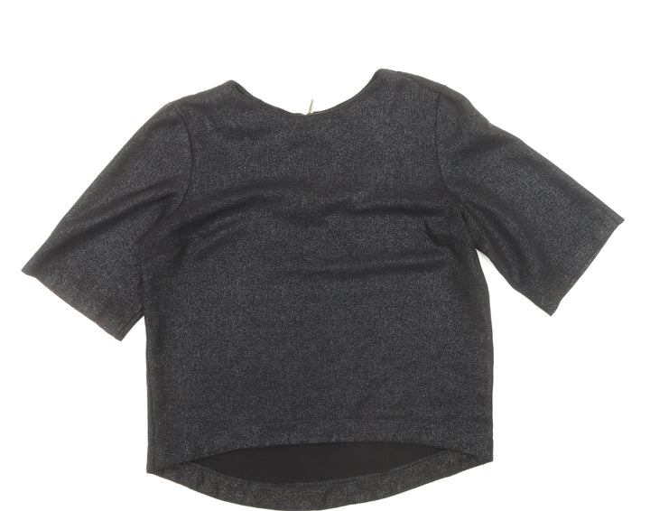 Atmosphere Womens Black Polyester Basic T-Shirt Size 10 Round Neck