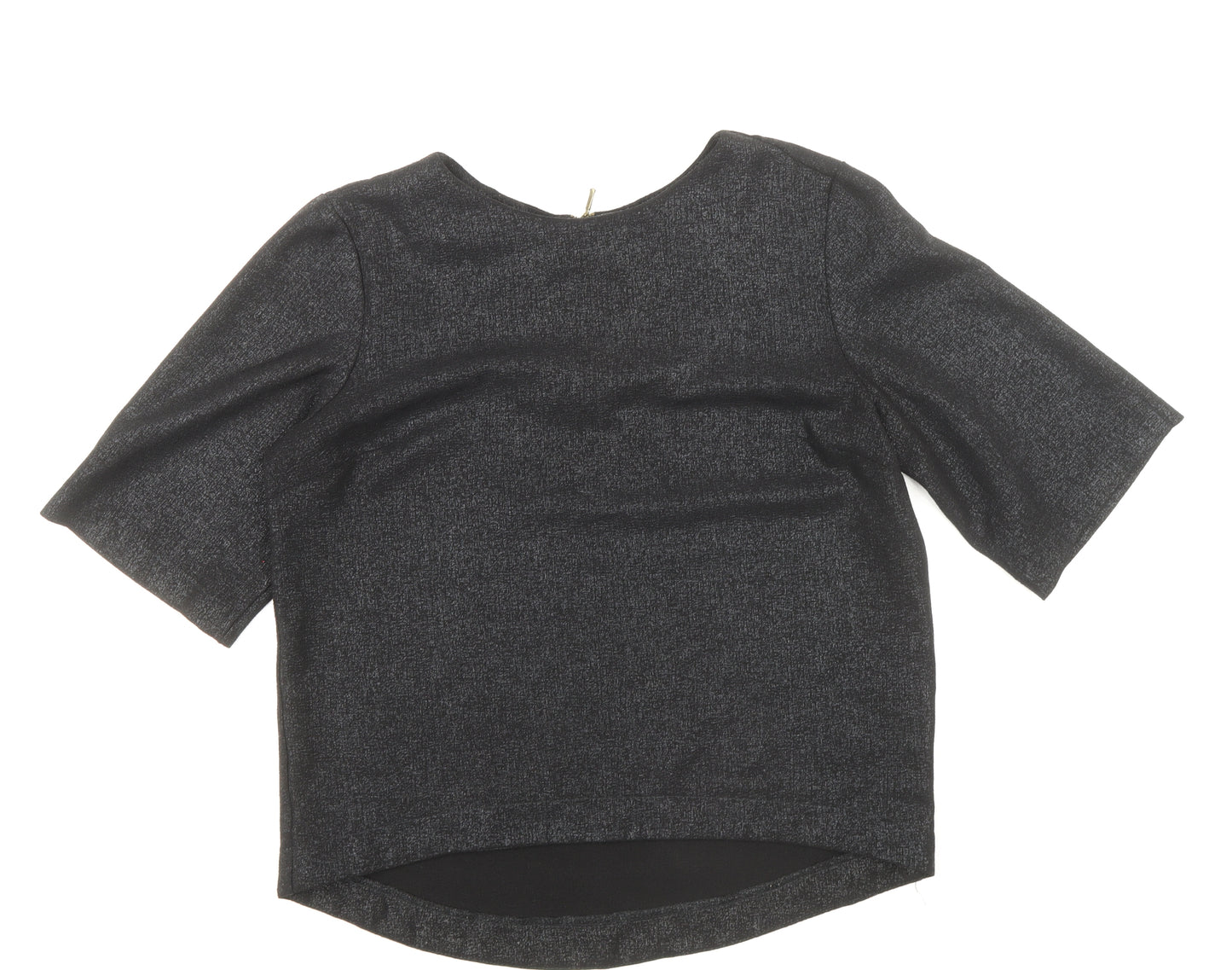 Atmosphere Womens Black Polyester Basic T-Shirt Size 10 Round Neck