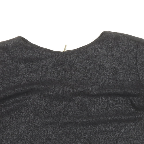 Atmosphere Womens Black Polyester Basic T-Shirt Size 10 Round Neck