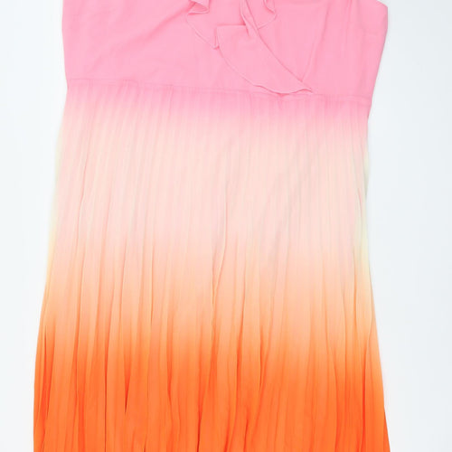 Marks and Spencer Womens Multicoloured Polyester A-Line Size 22 V-Neck Pullover - Ombre