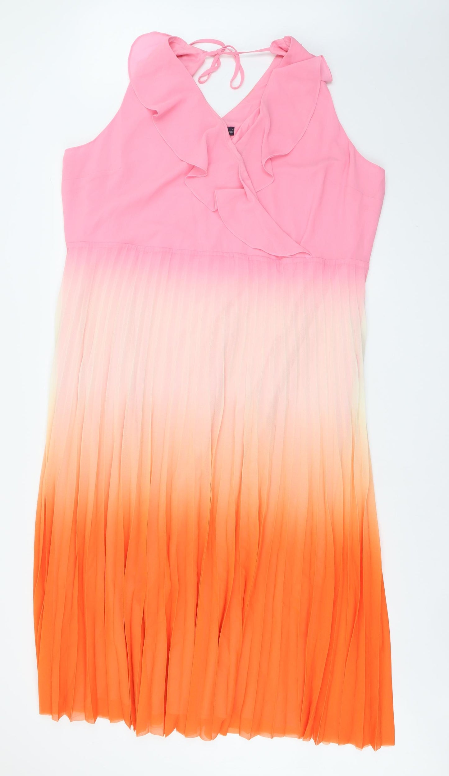 Marks and Spencer Womens Multicoloured Polyester A-Line Size 22 V-Neck Pullover - Ombre