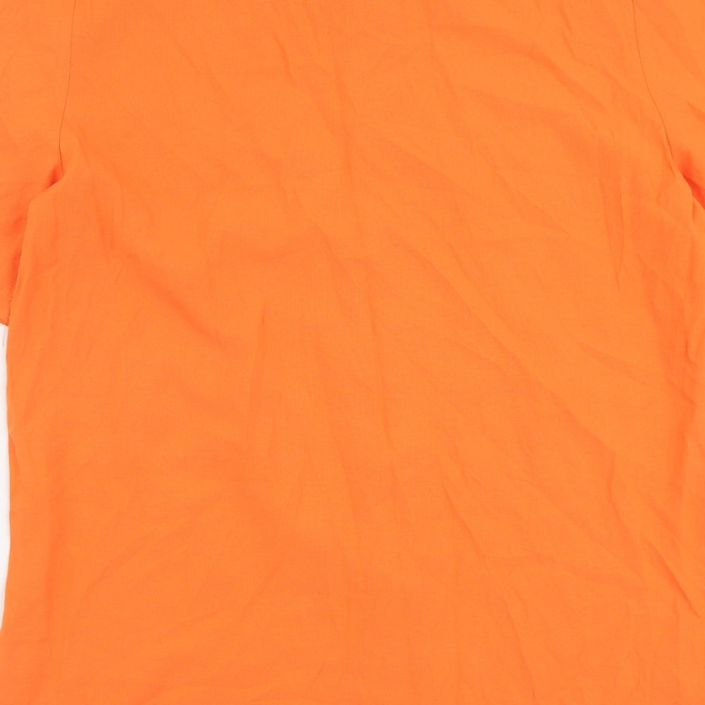 Odel Womens Orange Polyester Basic Button-Up Size 12 Collared
