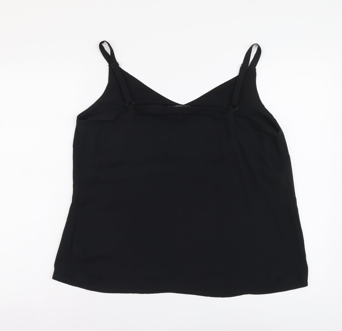 F&F Womens Black Polyester Camisole Tank Size 16 V-Neck