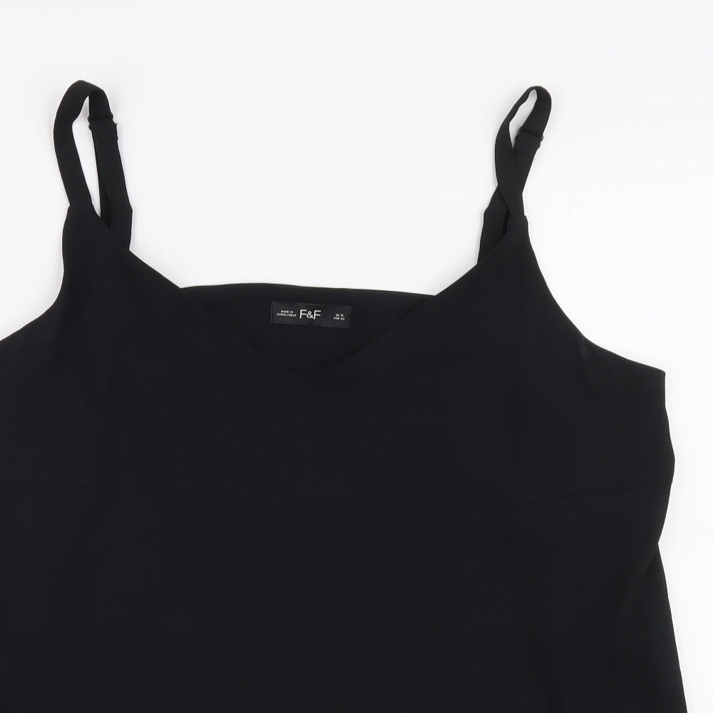 F&F Womens Black Polyester Camisole Tank Size 16 V-Neck