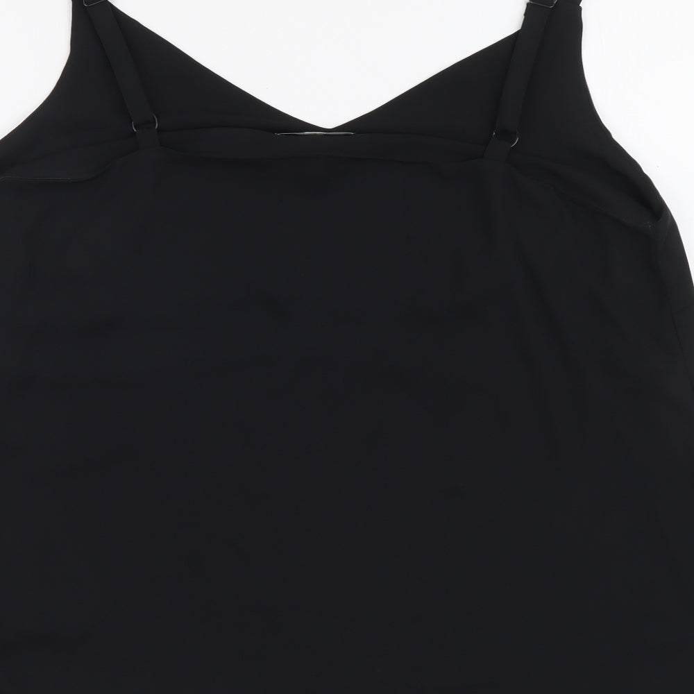 F&F Womens Black Polyester Camisole Tank Size 16 V-Neck