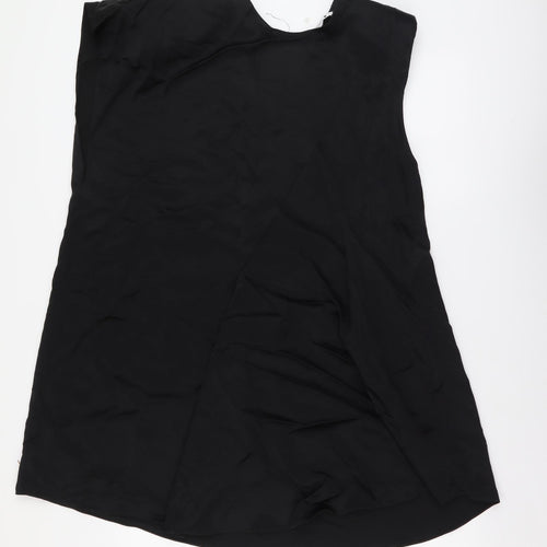 Zara Womens Black Polyester Shift Size XS Round Neck Zip