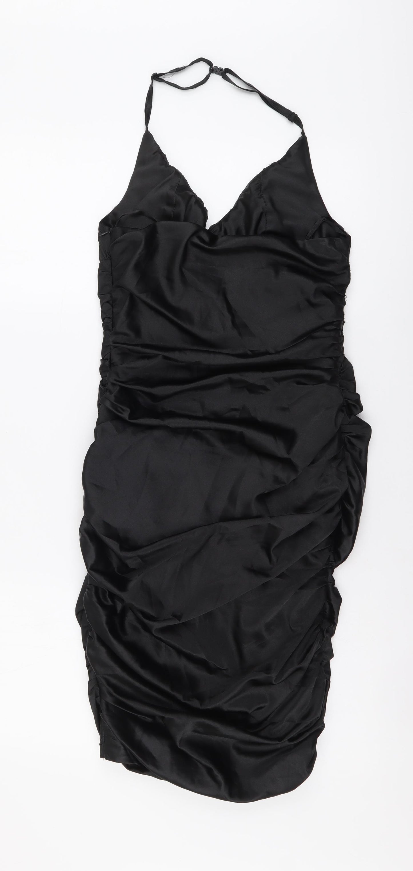 Vivir Womens Black Polyester Sheath Size M Halter Zip