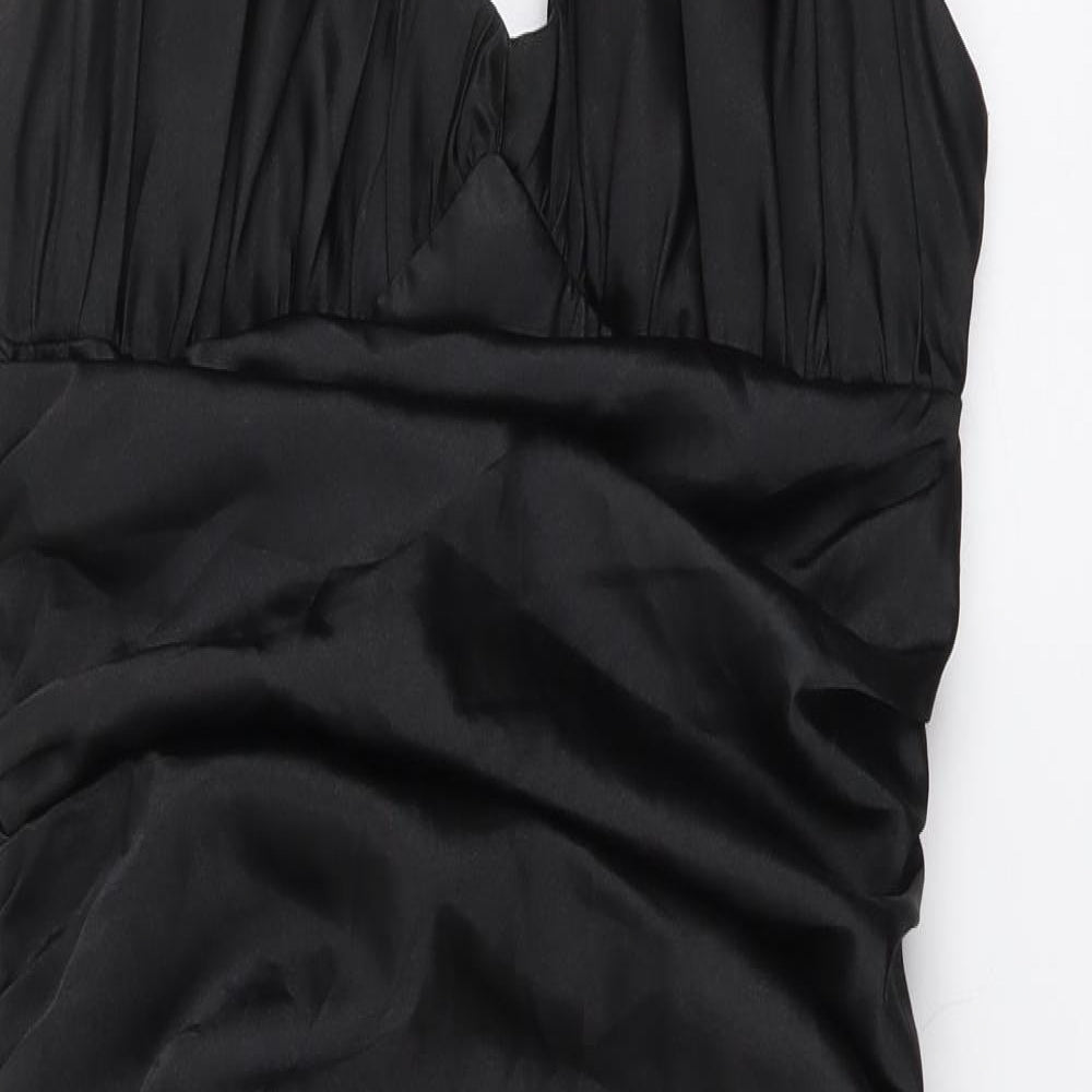 Vivir Womens Black Polyester Sheath Size M Halter Zip