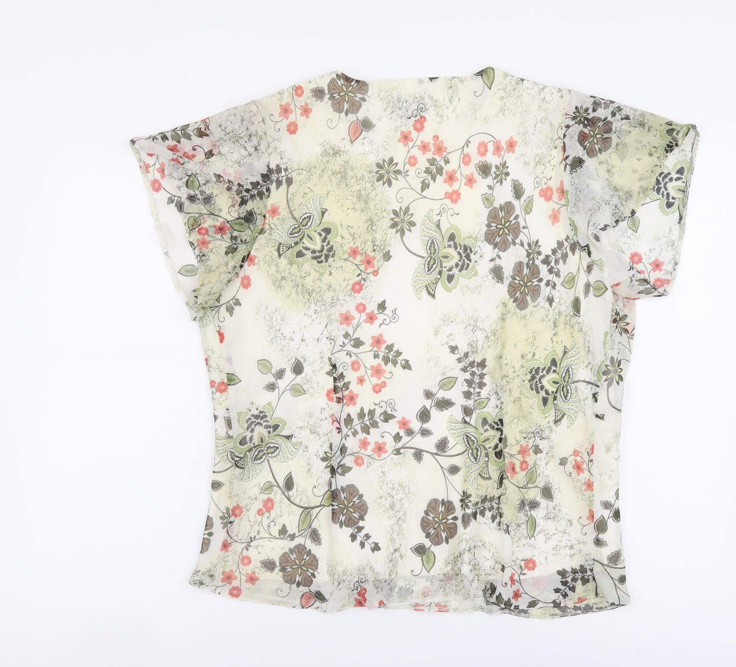Roman Womens Multicoloured Floral Polyester Basic Blouse Size 20 V-Neck