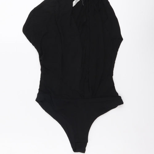 Zara Womens Black Polyester Bodysuit One-Piece Size XS Snap