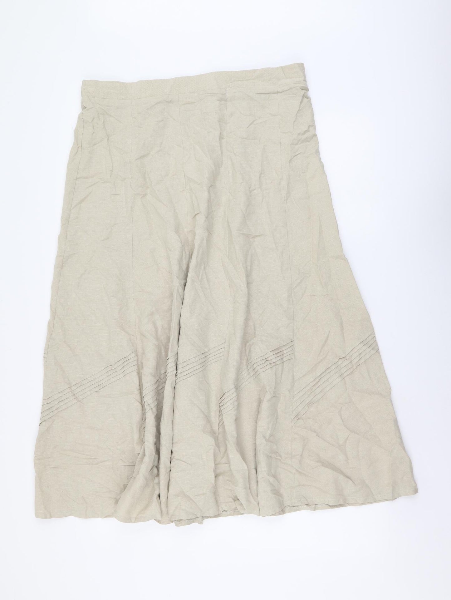 Julipa Womens Beige Cotton A-Line Skirt Size 18