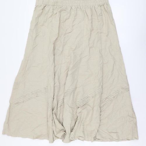 Julipa Womens Beige Cotton A-Line Skirt Size 18