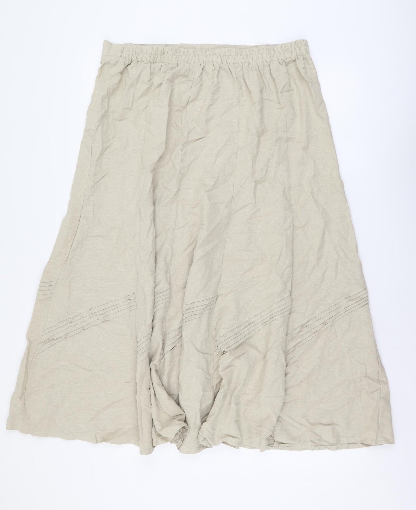 Julipa Womens Beige Cotton A-Line Skirt Size 18